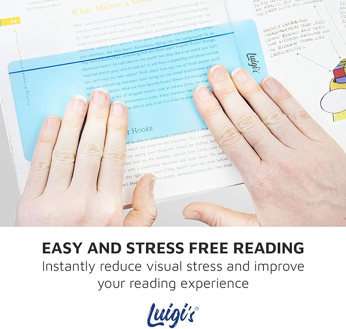 Luigi's SB Education 10 x Dyslexia Reading Tools for kids with Coloured Overlays | Guided reading strips for Dyslexia, Irlen Syndrome, ADHD and Visual Stress | Perfect Reading Trackers for kids
