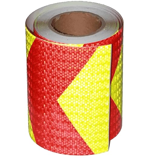 Reflective Tape Outdoor Waterproof 8 inch X 66 feet, High Visibility Hazard Conspicuity Warning Safety Industrial Marking Tape