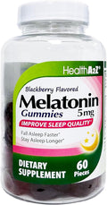 HealthA2Z® Melatonin Gummies| 60 Counts | 5mg | Natural Sleep Aid for Deep & Restful Sleep | BlackBerry Flavor | Sleep Aid Gummies