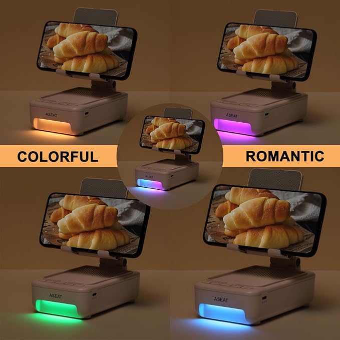 Gifts for Men Him, Cell Phone Stand with Bluetooth Speaker&Led Color Changing Light, Unique Gifts for Women Dad Her Husband, Birthday Gifts for Men
