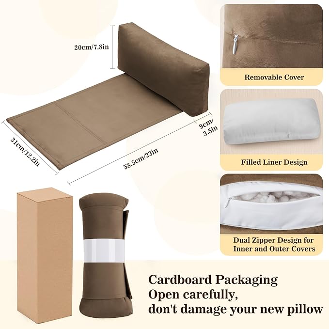 Recliner Headrest Pillow, Adjustable Comfort Neck & Head Support Pillow, Soft Velvet Non-Slip Headrest for Pain Relief & Relaxation, Ideal for Recliner, Couch, Chair, Sofa