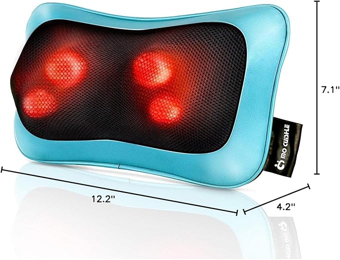 Mo Cuishle Electric Shiatsu Back Massager with Heat - Powerful 3D Kneading for Neck, Shoulder, Lower Back Pain Relief - Ergonomic Design for Home, Office, & Car - Gifts for Women, Men, Mom, Dad & her