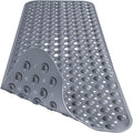 Extra Long Gray Bathtub Mat Non Slip, Soft Bath Mat for Tub 40 x 16 Inch Full Size, Bath Tub Shower Mats for Bathroom Floor with Big Suction Cups and Drain Holes, Easy Washable, BPA Free