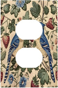 Outlet Covers Vintage Floral Bird Strawberry Thief William Morris 1 Gang Duplex Wall Plate Decorative Switch Plates Electrical Receptacle Faceplate Light Switch Cover for Bedroom Home Decor