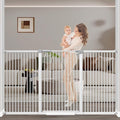 65.7"-72.2" Extra Wide Baby Gate, 40.5" Tall Dog Gate Indoor,Walk Through Pet Gates for Doorways Kitchen No Drilling Auto Close Pressure Mounted Safety Child Toddler Gate, White