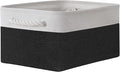 TheWarmHome Storage Bins for Shelves - 1 Pack 13.8x9.7x6.7 inch Storage Basket for Organizing for Closet Organizer Cubes Laundry Cloth Nursery (White & Black)