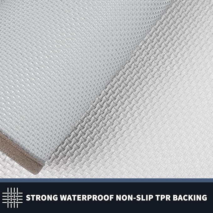 PURRUGS Dirt Trapping Door Mat 24" x 70", Non-Slip/Skid Machine Washable Entryway Rug, Shoes Scraper, Throw Rug, Super Absorbent Area Rug for Muddy Wet Shoes and Paws, Beige & Grayish Brown