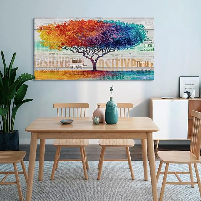 Lapremoly Large Size Canvas Wall Art - Abstract Painting Color Tree Wall Pictures - Ready To Hang - Living Room, Bedroom, Office - 30"X60"