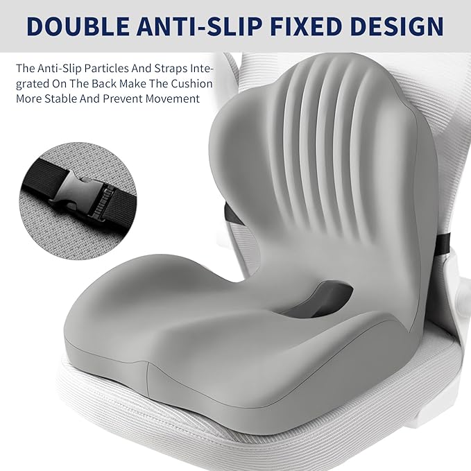 Lotarrotta Ergonomic Car Seat Cushion with Lumbar Support for Truck Driver, Multi - Purpose Orthopedic Seat Pillow for Office Chair, Car, Dining Chair as Gift, Sciatica Relief for Back, Hip, Leg Pain