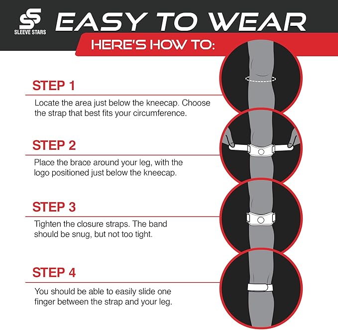 Sleeve Stars Swedish Brand Patellar Tendon Support Strap for Women & Men Effective Osgood Schlatter Knee Brace Youth & Kids Knee Brace with 3 Adjustable Length fits 7"-15" (Single/Beige/Kids)