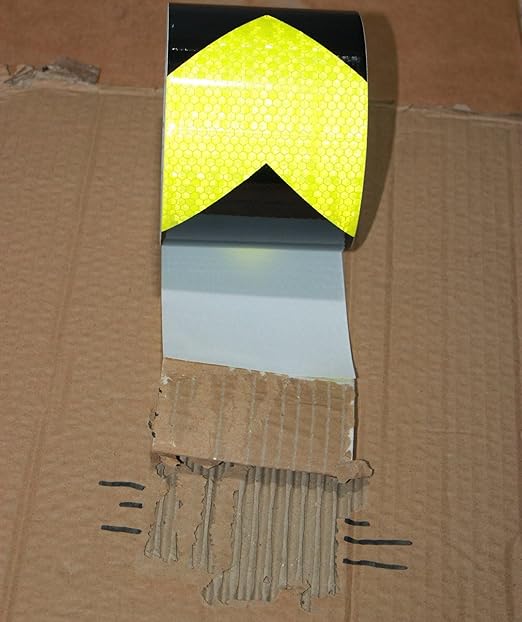 Reflective Tape Outdoor Waterproof 3 inch X 166 feet, High Visibility Hazard Conspicuity Safety Warning Industrial Marking Tape
