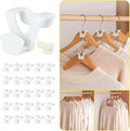 Smartor Clothes Hanger Connector Hooks 60 Pack, Closet Storage and Organization as Hangers Space Saving, Hanger Add on Hook as Closet Organizer, Stacking Hangers, Cascading Space Saver, White