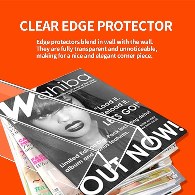 Clear Self-Adhesive Wall Corner Protectors-4 PCS of Corner Guards & Edge Protector for Baby, Furniture, Door, Tables, Cover Sharp Furniture, Easy to Install (3cmx120cm/1.18inx47.2in)