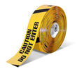 Mighty Line Repeating Message Floor Marking Tape for Safety, Hazard, Warning, Heavy-Duty, Peel and Stick, Adhesive, Industrial Quality, 3" Wide, 100' Long Roll, Yellow, Caution Do Not Enter