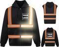 YOWESHOP High Visibility Reflective Safety Hoodie Jacket With Removable Sleeves Hi Vis Outdoor Protective Workwear Unisex