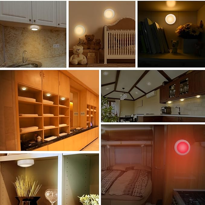 Cadrim Puck Lights - LED Color Changing, Dimmable Under Cabinet Lights with Wireless Remote Controls for Kitchen (1 Pack)