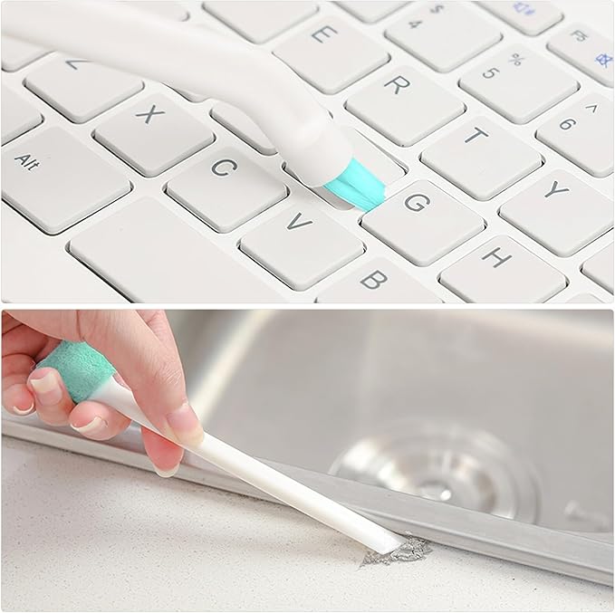 Household Cleaning Brush with Groove Crevice Scrubber and Bottle Cleaner Lightweight with Hanging for Kitchen Bathroom Window Track and Floor Cleaning Tools