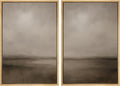 MUDECOR Framed Canvas Print Wall Art Abstract Brown and Taupe Modern Minimalist Misty Landscape Illustrations Modern Art Decorative Bohemian for Living Room, Bedroom, Office - 16"x24"x2 Natural
