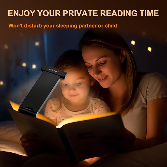 Book Lights,1500mAh Rechargeable Reading Light in Bed, 3 color Adjustable Reading Lights, 3 Brightness dimming Portable Bookmark Night Lamp, Built-in Battery Book Light, Best gift for Book lovers