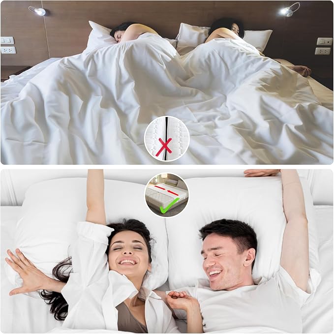 Twin to King Bed Converter, Split King Gap Filler for Adjustable Bed, Extra Long Beds Converter with Fixing Straps and Metal Button, Innovative Solution as Beds Bridge for Couples & Families