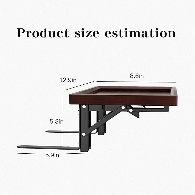 Bedside Shelf,Bed Shelf,Simple Noght Stand,Side Bed Organizer for Water Cup, Phone, Tablet Books,Foldable,no-Hole Bedside Caddy (Wooden)