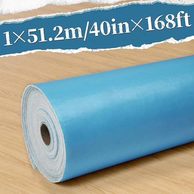 40" x 168' Temporary Floor Protection for Construction & Renovation, Temporary Covering to Shield Hardwood, Tile, Hard Surfaces, Coverage of 560 sqft (Blue)
