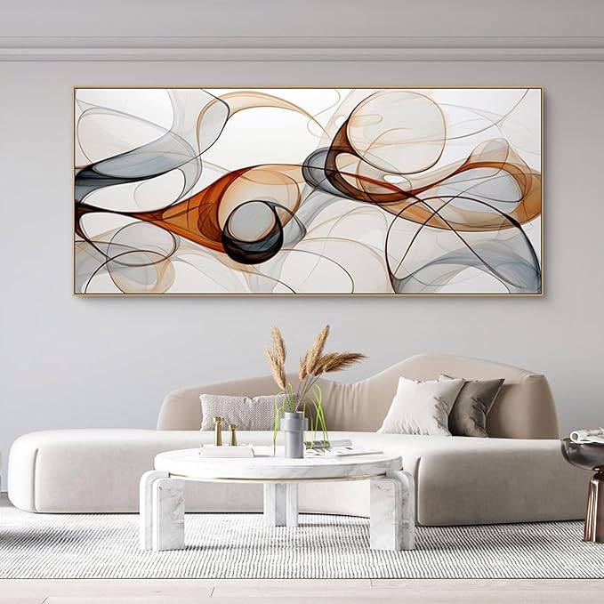 KLAKLA Extra Large Wall Art 86x29 Inches - Abstract Huge Canvas Picture Wall Decor Living Room Oversized Artwork for Walls Bedroom Office Decoration Modern Frame Wall Art