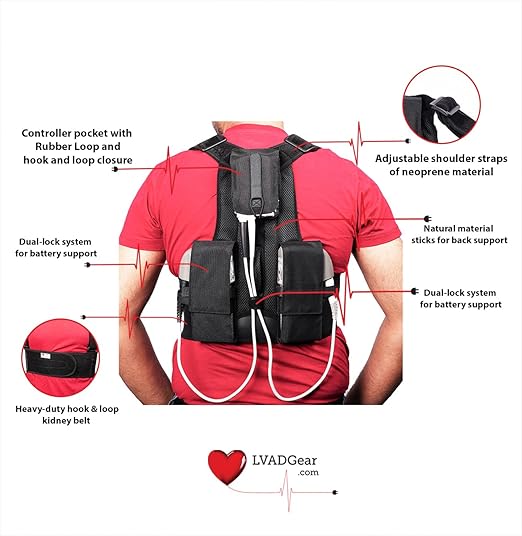 LVAD Active Pack – Posture-Correcting LVAD Support Vest | Comfortable and Functional for Active Lifestyles (Large/X-Large)