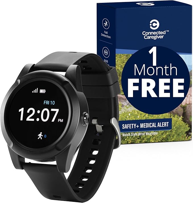 Safety+ 4G Medical Alert System for Seniors: Smart Watch, Fall Detection, 24/7 Monitor, WiFi Locate, SOS Button, Small, Lightweight, (Call to Activate)