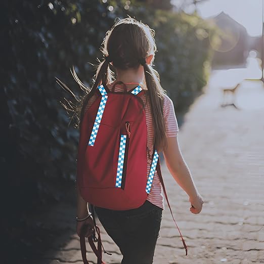 Reflective Tape Blue and White 2 inch X 66 feet X 10 Rolls, Outdoor Waterproof Hazard Conspicuity Warning Marking Tape