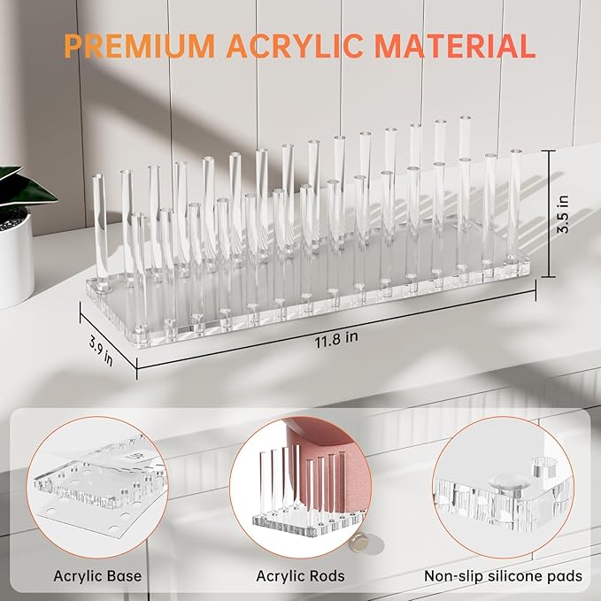Kadolina Hat Organizer for Baseball Caps, Acrylic Hat Rack for 14 Baseball Caps, Hat Holder Display and Organizer for Closet, Tabletop, Dressing Table