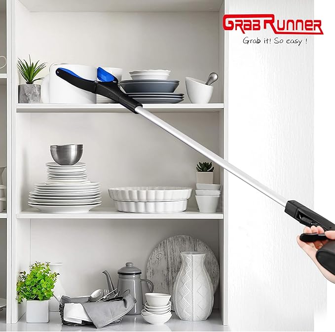 Grabber Reacher Tool - 32” Reacher Grabber Tool with Strong Magnetic and Swivel Head - Heavy Duty Pick Up Stick Grabbers for Seniors, Trash, Surgery Recovery Must Haves Gifts(Blue)
