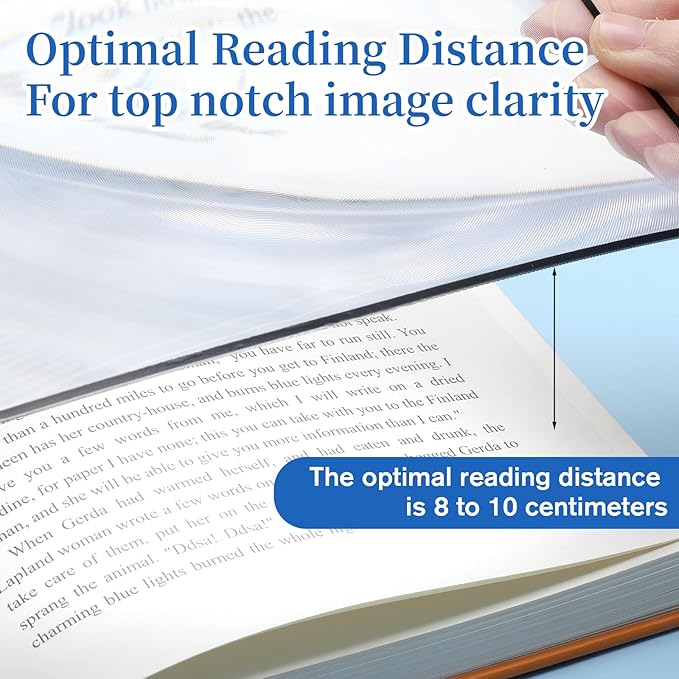 4Pcs 3X 5X Page Magnifying Sheet Clear Lightweight Magnifier Flat Plastic Optical Fresnel Lens Handy Card Size Magnifier Bookmark for Low Vision Reading Small Prints, Maps and Books