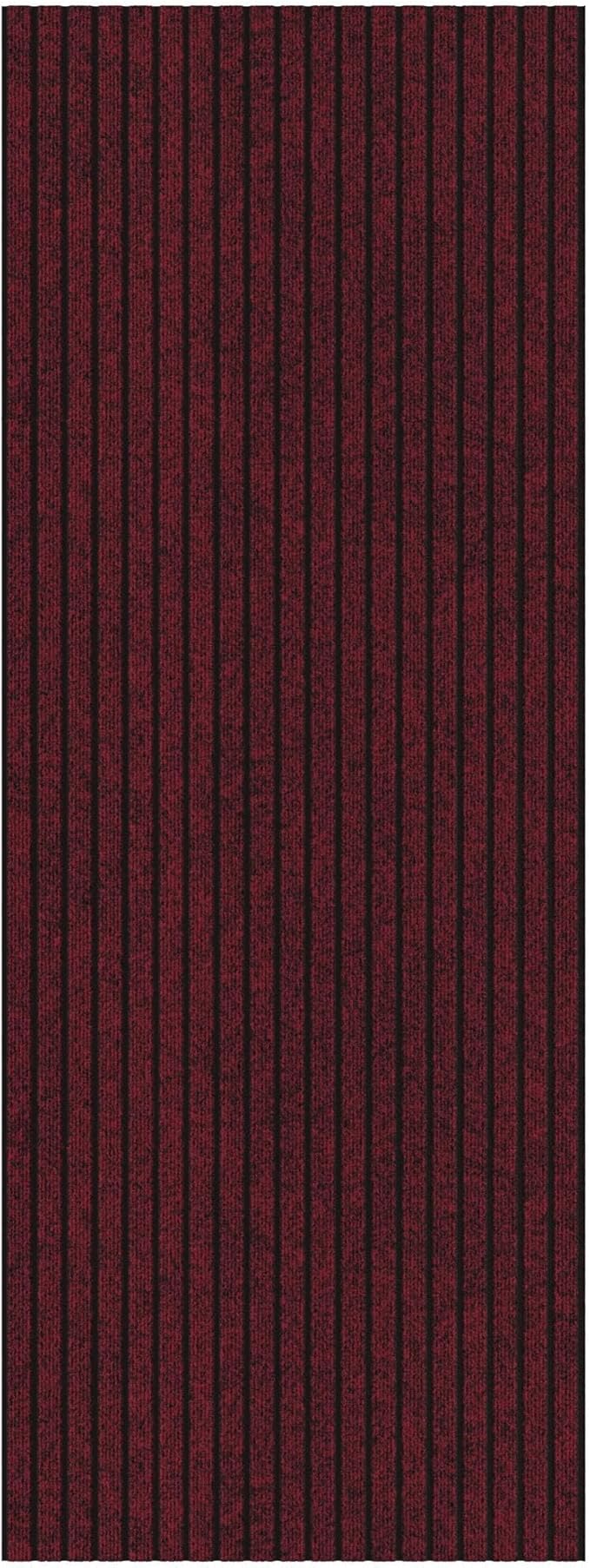 Ottomanson 2' x 10' Hallway Runner with Scraper Pile - Extra Durable Non-Slip Rug Mat for Indoor & Outdoor Use - Ideal for Kitchen, Entryway, Patio & Garage - High-Traffic Carpet, Red
