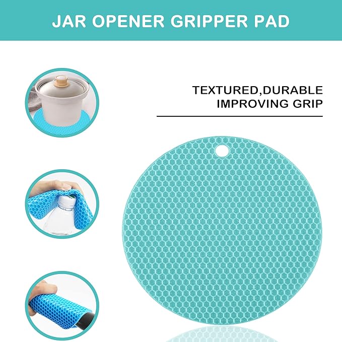 Jar Opener for Weak Hands, Seniors with Arthritis, 5 in 1 Multi Function Bottle Opener Lid Opener For Arthritic Hands with Non Slip Rubber Jar opener Gripper Pad