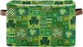 St Patrick's Day Storage Basket Cube Storage Bins Organizer Bag Collapsible Closet Shelf Baskets with handle for Cloth Book 14.2×10.2×8.3 IN