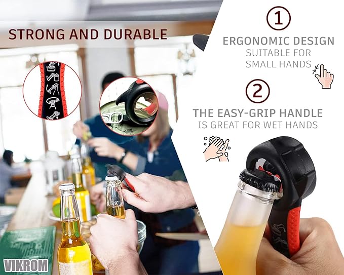 3 Pcs Rubber Jar Opener Grippers Tools for Seniors - Rubber Jar Opener Gripper Pad & 2 Openers for Seniors with Weak Hands, Ergonomic Handle, Easy to Use, Fits Up to 2.7 Inch Caps, Valentines Day Gift