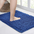 Walensee Large Bathroom Rug Non Slip Bath Mat (72x24 Inch Dark Blue) Water Absorbent Super Soft Shaggy Chenille Machine Washable Dry Extra Thick Perfect Absorbant Best Plush Carpet for Shower Floor
