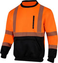 VENDACE Hi Vis Safety Sweatshirts for Men Reflective ANSI Class 3 High Visibility Construction Work Crew Sweatshirt No Hood