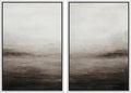 MUDECOR Framed Canvas Print Wall Art Neutral Abstract Modern Minimalist Landscape in Beige and Gray Illustrations Modern Art Decorative Bohemian for Living Room, Bedroom, Office - 24"x36"x2 White