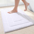 Buganda Bathroom Rugs, 30" x 20", Soft and Absorbent Microfiber Bath Rugs, Non-Slip Shaggy Shower Carpet, Machine Wash Dry Bath Mats for Bathroom Floor, Tub and Shower, White