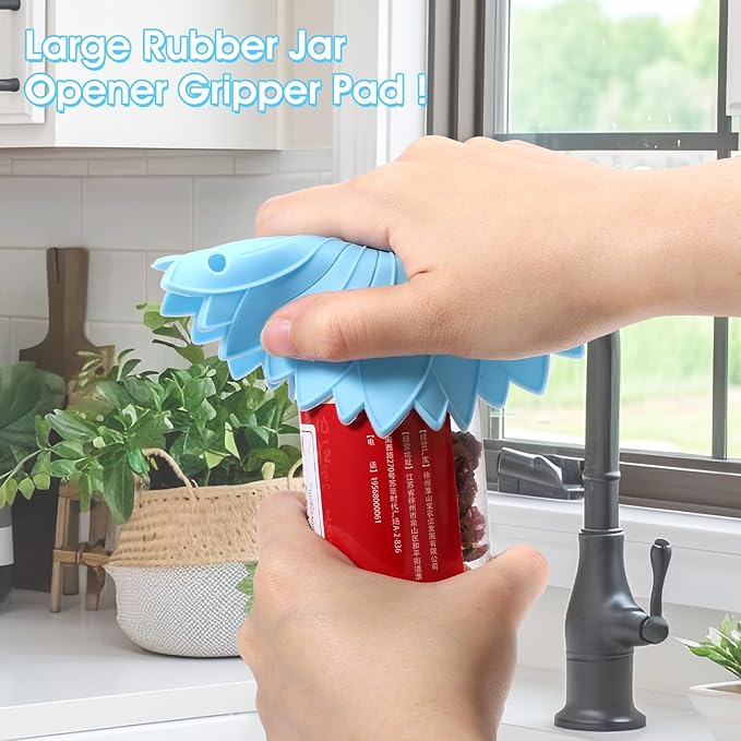 4Pcs Rubber Jar Opener Gripper Pad 6.1inch Non Slip Jar Openers Resistant Coasters Multi Function Botter Opener Tool for Weak Arthritis Hands Seniors Easy Opening(Macaron Colors)