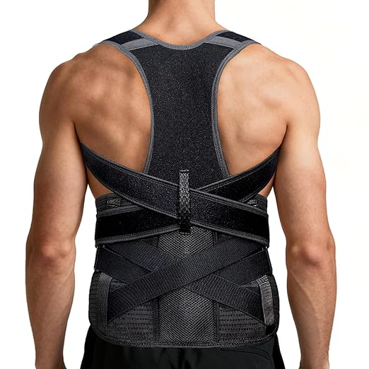 Upgraded Posture Corrector for Women & Men, Back Brace for Upper/Lower Back Pain, Herniated Disc, Sciatica，Adjustable Support & Bionic Panel XL (38"-42")