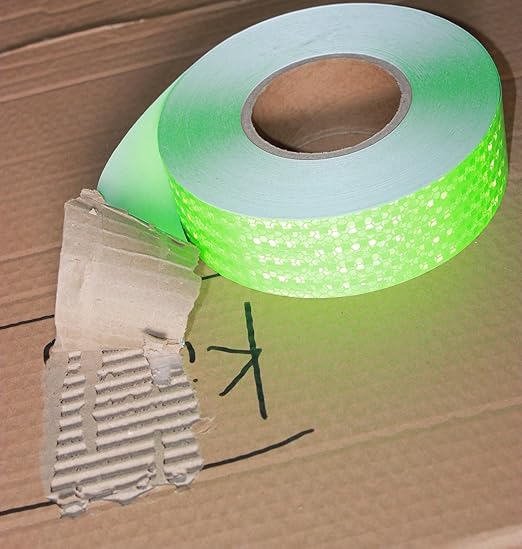 Green Reflective Tape 2 inch Wide, Outdoor Waterproof Hazard Conspicuity Warning Industrial Marking Tape (166 feet)