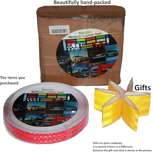 Red Reflective Tape Outdoor Waterproof 1 inch, High Visibility Hazard Conspicuity Safety Industrial Marking Tape (166 feet)