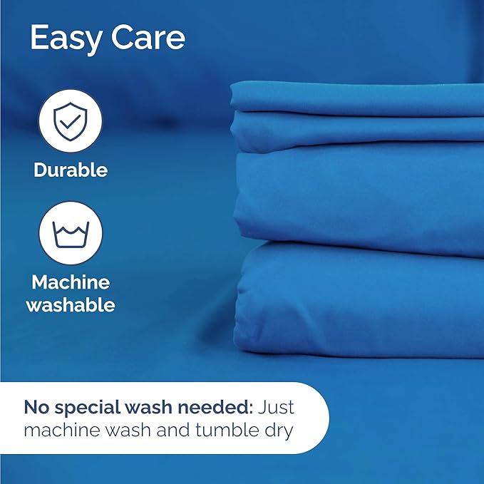 Twin 4 Piece Sheet Set - Cooling & Breathable Bed Sheets - Hotel Luxury Bed Sheets for Women, Men, Kids & Teens - Bedding with Deep Pockets & Easy Fit - Soft and Wrinkle Free - Twin Royal Blue Sheets
