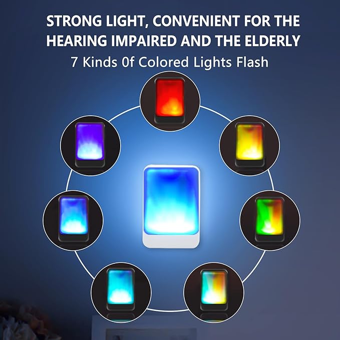 Loud Flash Doorbell with 7 Colors of Bright Light and 4 Volumes, Wireless Doorbells 600 feet,at Home/Office,Suitable for The Elderly, Hearing Impaired People,3 Transmitter with 5 Receivers