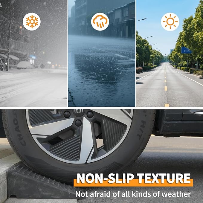 5" Threshold Ramps for Doorways 2pack, Wheelchair Ramp for Home Steps, Curb Ramp for Driveway for Shed, 7000 Lbs Load Capacity for Vehicle Motorcycle Wheelchairs Bikes Trolley Scooter