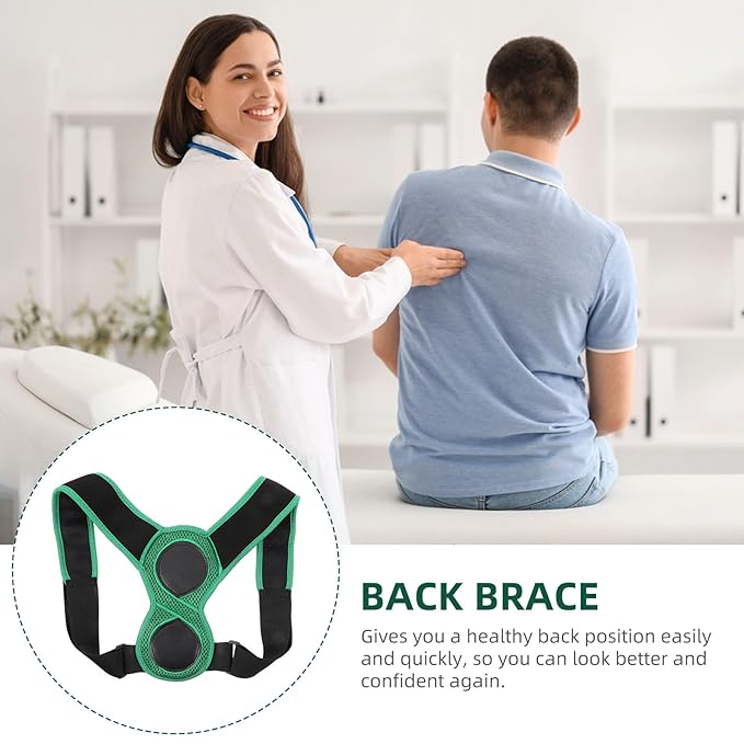 GLEAVI Posture Corrector Back Brace Adjustable Upper Back Support Belt for Men and Women Hunchback Spine Straightener
