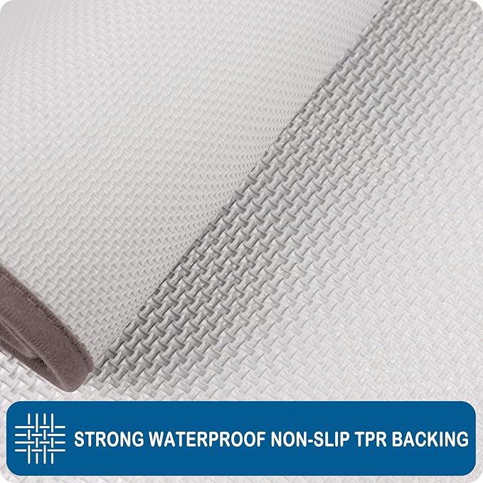 PURRUGS Machine Washable Kitchen Rug 24" x 35.5", Non-Slip/Skid Kitchen Runner Rugs & Floor Mats, Super Absorbent Soft Standing Mats for Kitchen, Sink & Laundry, Grayish Brown